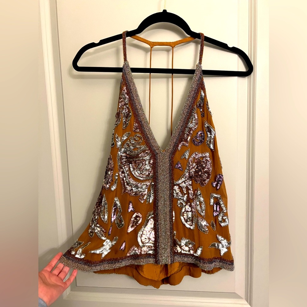 Free People beaded tank top